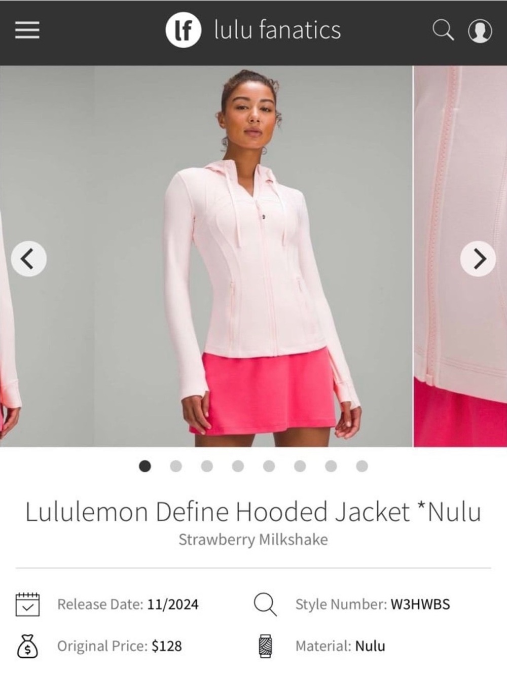 lululemon athletica Define Hooded Jacket in Strawberry Milkshake